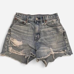 American Eagle Vintage High Rise Blue Jean Distressed Shorts